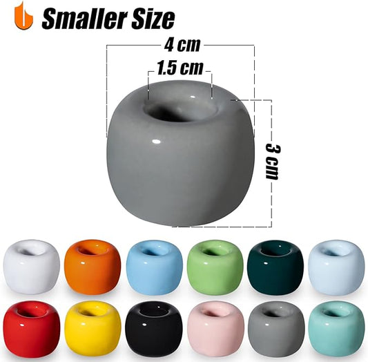 Urbanstrive Sleek Mini Ceramics Toothbrush Holder Stand for Bathroom Vanity Countertops (Gray 1-Pack)
