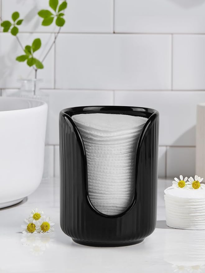 Bathroom Cup Dispenser, 3oz-4oz Ceramic Paper Cup Holder, Small Countertop Mouthwash Dixie Cups Accessories, for Vanity Countertops, Bathroom, Kitchen, and Dining Room