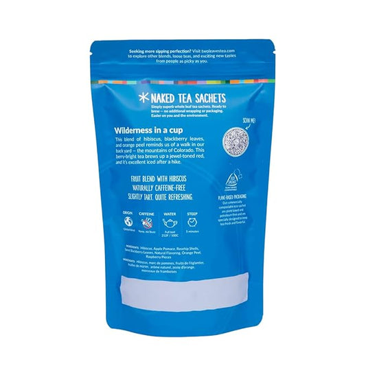 Two Leaves and a Bud Alpine Berry - 50 Naked Tea Sachets, Naturally Caffeine Free, Whole Leaf Herbal Tea in Eco-Friendly Unwrapped Compostable Sachets, Resealable Bag, 50 Count (Pack of 1)