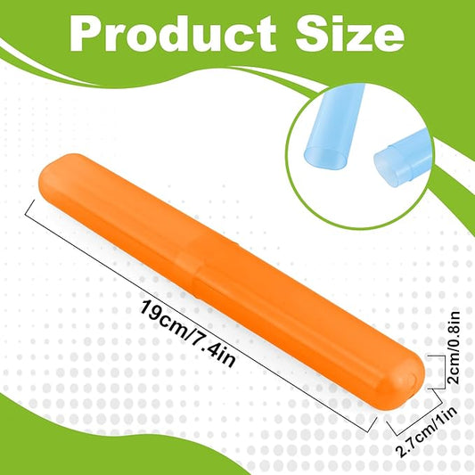 35 Pcs Travel Toothbrush Case, 7 Colors Plastic Portable Toothbrush Storage, Dust-Proof Toothbrushes Case Holder, Breathable Toothbrushes Container for Travel Camping Home School Business