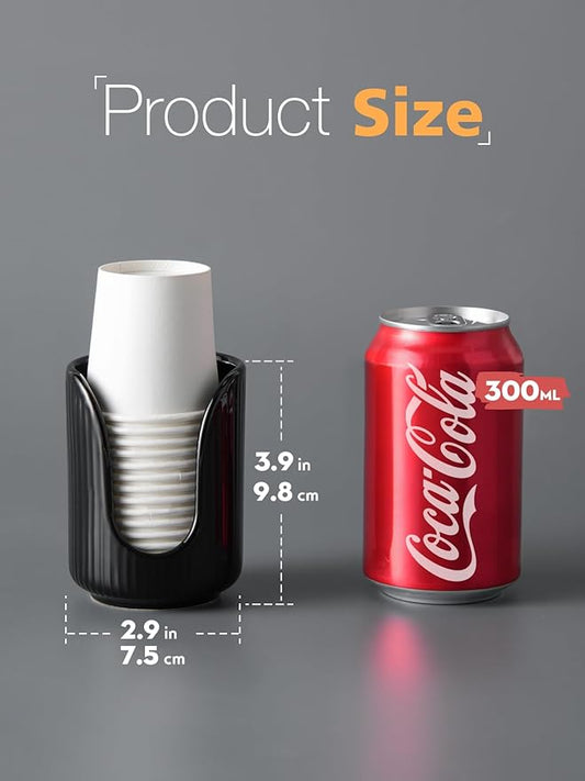 Bathroom Cup Dispenser, 3oz-4oz Ceramic Paper Cup Holder, Small Countertop Mouthwash Dixie Cups Accessories, for Vanity Countertops, Bathroom, Kitchen, and Dining Room