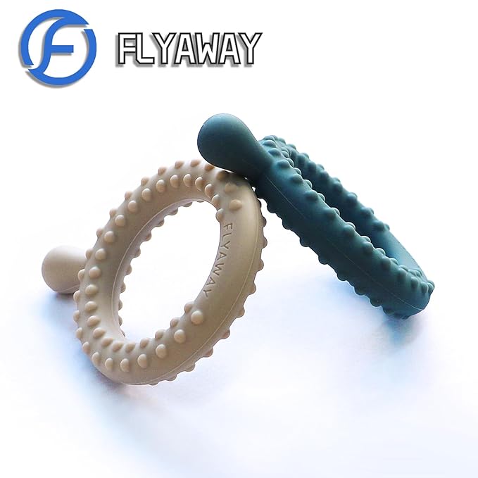 Flyaway Sensory Chew Toys for Autistic Children 4 Pack, Silicone Sensory Toys for Toddlers 1-3 Kids Adults with Autism ADHD SPD, Q Shape Teething Toys for Baby Oral Motor Stimulation