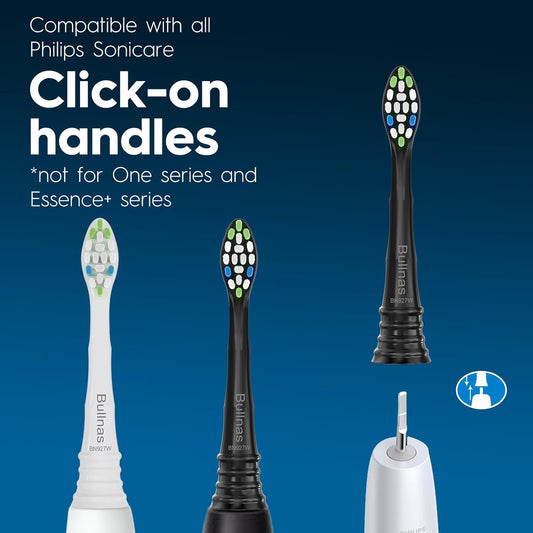 Replacement Toothbrush Heads Compatible with Philips Sonicare, W Brush Head for Phillips Sonicare C-1 C-2 4100 5100 5300 6100 Electric Toothbrushes, White, 12 Count
