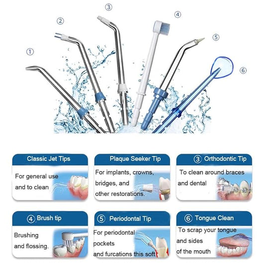 Replacement Heads for Waterpik, Replacement Picks for Water Pik Water Flosser (10 Tips & Storage Case), Water Flosser Replacement Tips for Waterpik WP-663 WP-150 WP-660 WP-580 wp-150w wp667w WP-140
