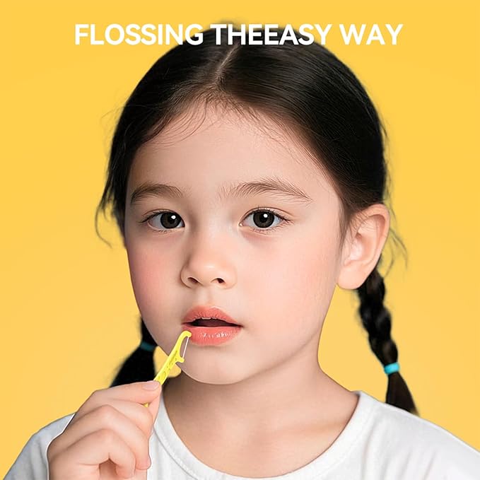 Super Deer Dental Floss Picks for Kids,4 Animal-Shaped Picks, Fluoride-Free, Fun Oral Care in Colorful Floss Sticks Design Ideal for Ages 3+, 200 Count (Pack of 2)