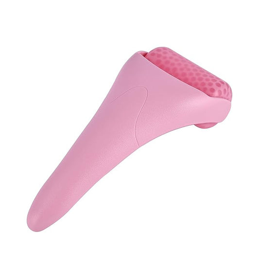 Chikoni 3 in 1 Ficial Face Ice Jade Roller and Gua Sha Tool, Natural Real Jade Anti-Wrinkle Face Eye Neck Massager Tool, Reduce Wrinkles, Puffiness, Migraine, Redness, Pain and Injury,Pink