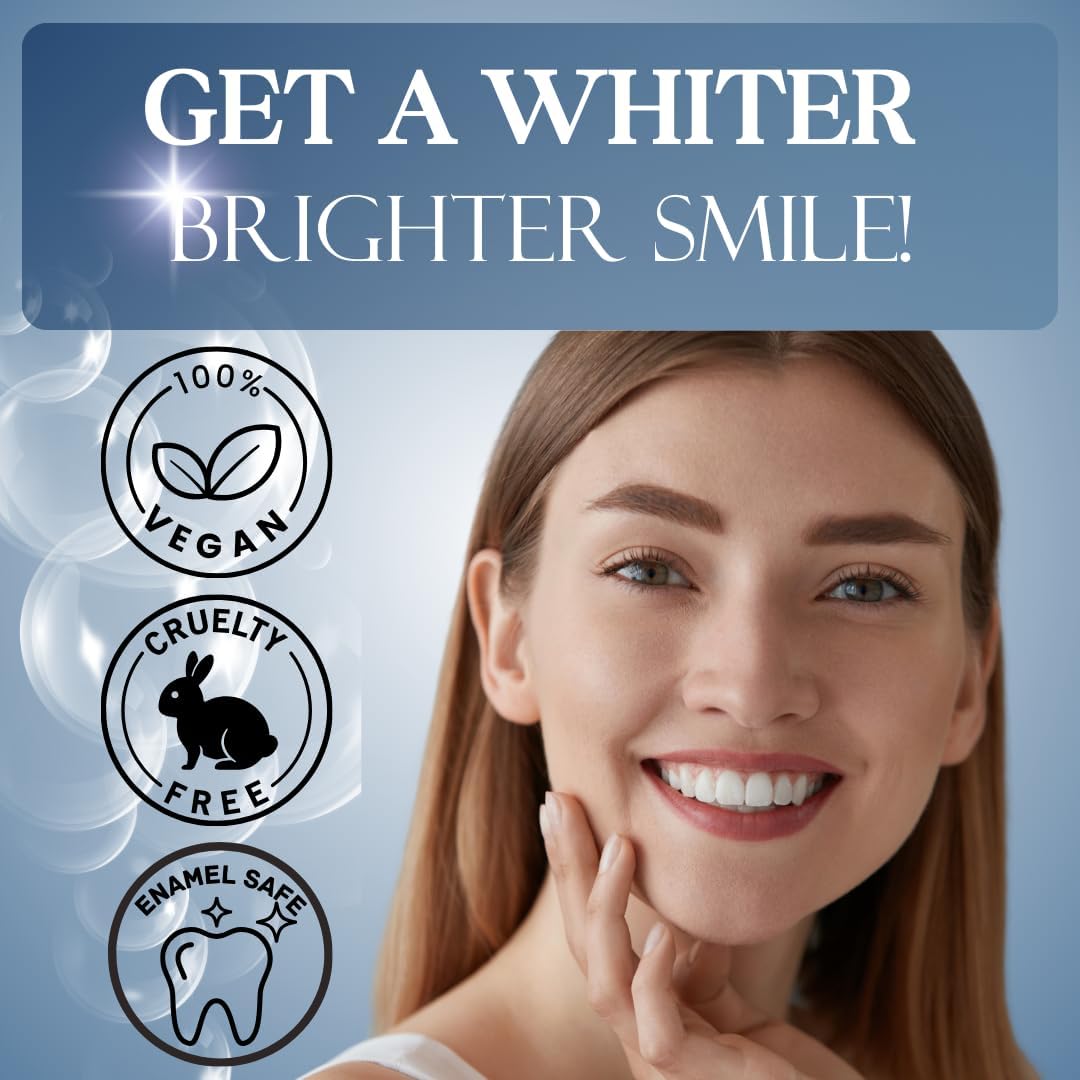 Teeth Whitening Kit 4 Syringes (3ml) New Strongest 44% Carbamide Peroxide Teeth Whitening Gel Light Trays Retainer Case Included Vegan Tooth Whitener