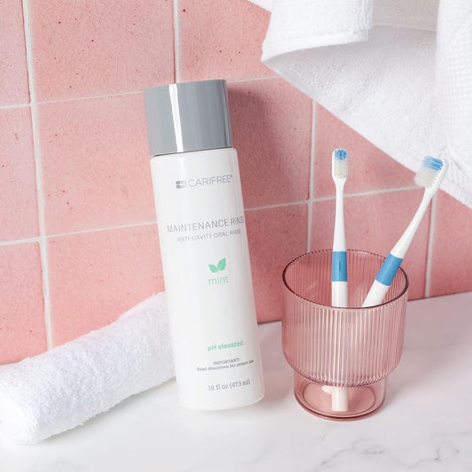 CariFree Maintenance Rinse, Mint Flavor, Anti-Cavity Fluoride Mouthwash, Dentist Recommended, Prevents Oral Decay, Freshens Breath, Alcohol-Free, Neutralizes pH (16 Fl Oz (Pack of 4)