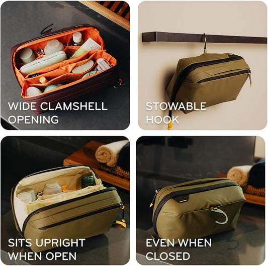 Peak Design Wash Pouch, Eclipse, Weatherproof Travel Toiletry Bag, Upright or Hanging Kit with Pockets, Magnetic Toothbrush Pocket, Wide UltraZip Opening, Toiletry Bag for Men and Women