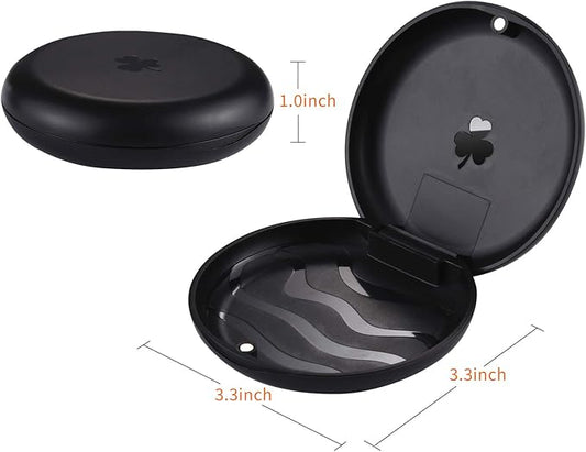 (5 Pack) Retainer Case,Solid Orthodontic Retainer Case-Black