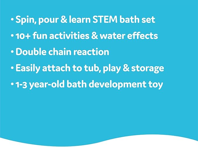 Yookidoo Baby Toddler Bath Wall Toy (Ages 1-3) Waterfall Spinning Gears & Rotating Googly Eyes - Mold Free - Attach to Any Tub or Shower - Spin N Sprinkle Water Lab - Great for Boys, Girls,& Kids