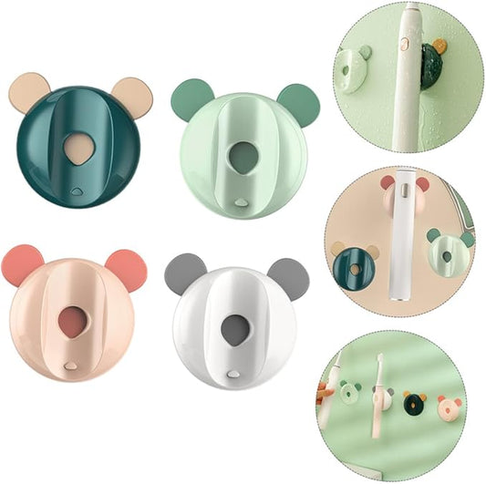 Sosoport 4pcs Magnetic Toothbrush Holders Wall Mounted Bathroom Storage Racks for Electric and Manual Toothbrushes Space-Saving Toiletry Organizer with Mixed Colors for Home and Travel