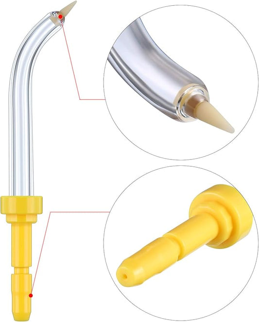 Yaomiao 4 Pcs Replacement Heads Tips Compatible with Waterpik Water Flossers and Other Brand Oral Irrigators 2 Colors Periodontal Tips for Dental Water Flossers