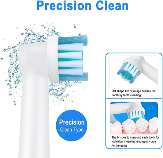 Toothbrush Replacement Heads Refills for Oral B - Precision Clean Brush Head for Gentle & Effective Cleaning and Optimal Dental Care, by DeBizz (16)