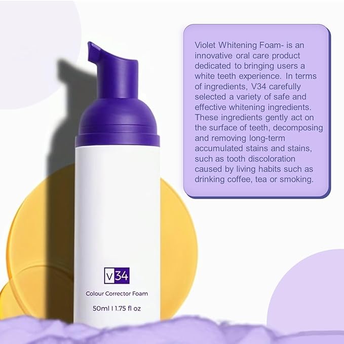Violet Whitening Foam 50ml – Bright White Teeth with Color-Correcting Toothpaste