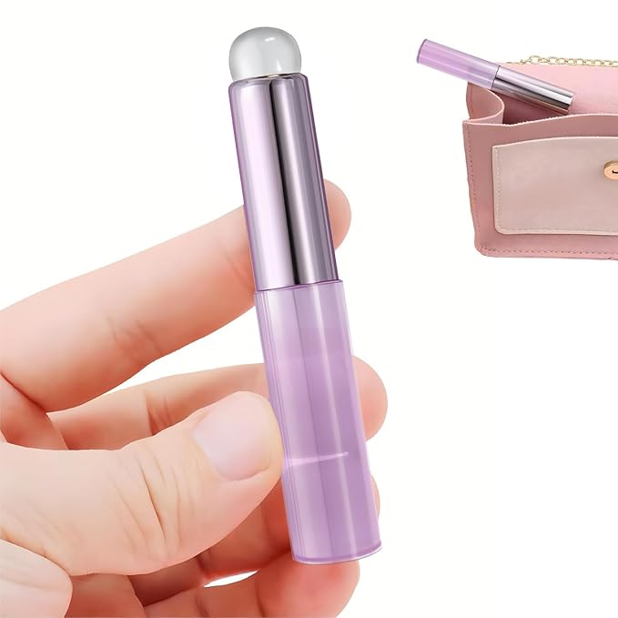 2pcs Silicone Lip Brush, Purple, Soft Silicone Material, Hygienic, Easy to Clean, Enhances Lip Care