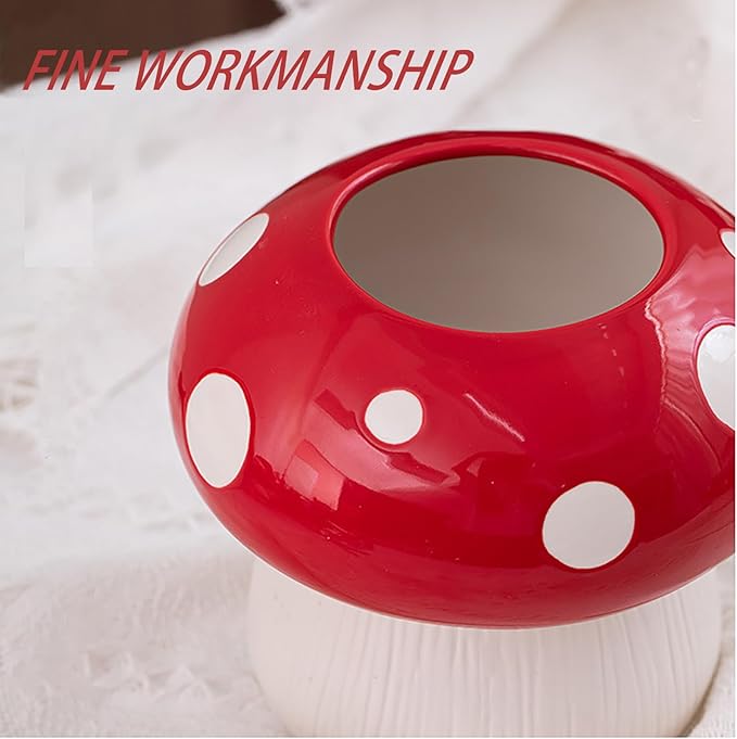 Mushroom Toothbrush Holder , Cute Toothbrush Holder,Best Mushroom Kitchen Decor and Mushroom Bathroom Decor(red)