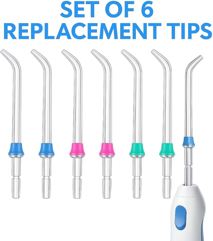 Replacement Classic Jet Tips Compatible with Waterpik Water Flossers and Other Brand Oral Irrigators, Flosser Refill Replacement Heads, Classic Jet Nozzle Accessories (6-Pack)