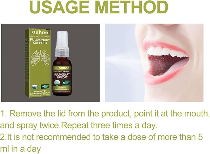 Fresh Breath Oral Spray,Raw Meal Extract Pulmonary Support Spray,1 fl oz/30ml