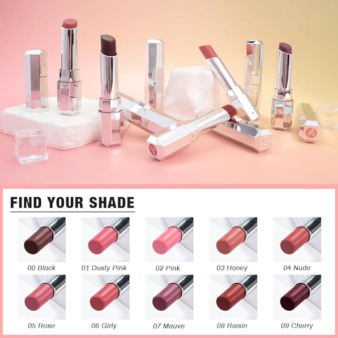 Raisin Honey Lipstick Tinted Lip Balm - Shine Moisturizing Lipstick for Women, Natural Nourishing Hydrating Lip Gloss Stain for Dry Lips, Tint Sheer Lightweight Makeup, Vegan - 1Pc #08 Raisin