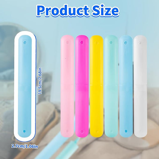 48 PCS Toothbrush Case Set,Travel Toothbrush Case,Plastic Portable Toothbrush Holder,Dust-proof Toothbrush Box Storage,Toothbrushes Carrier for Traveling,Bathroom,School,Home, Camping,6 Colors