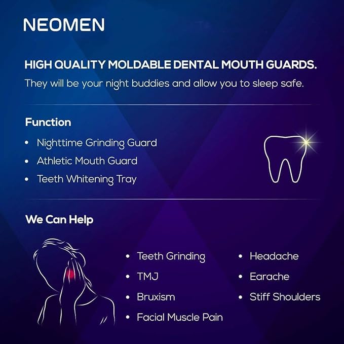 Mouth Guard for Teeth Grinding at Night: Moldable Custom Dental Guard for Sleeping - Nighttime Protection for Teeth Grinding 4 Packs - 12 Cleaning Tablets