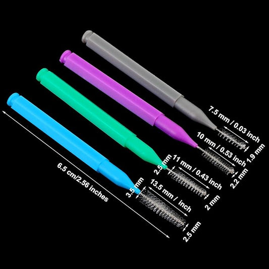 Patelai 100 Pieces Braces Brush for Cleaner Interdental Brush Toothpick Dental Tooth Flossing Head Oral Dental Hygiene Flosser Toothpick Cleaners Tooth Cleaning Tool (Attractive Colors)