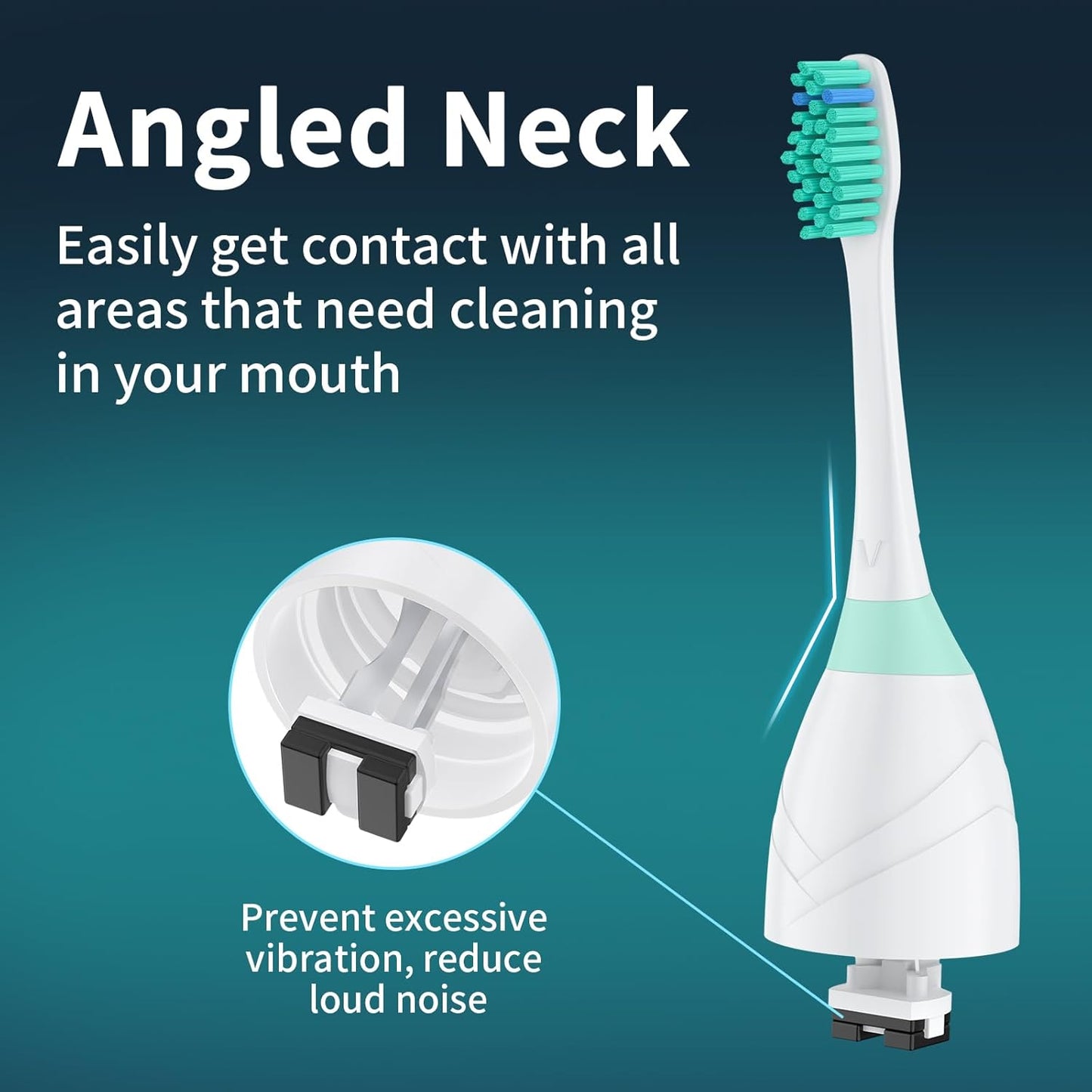 Replacement Heads for Philips Sonicare, Toothbrush Replacement Head Compatible with Phillips Sonicare E-Series Screw-on Handles for Essence, Advance, Elite, CleanCare, Extreme, 6 Pack