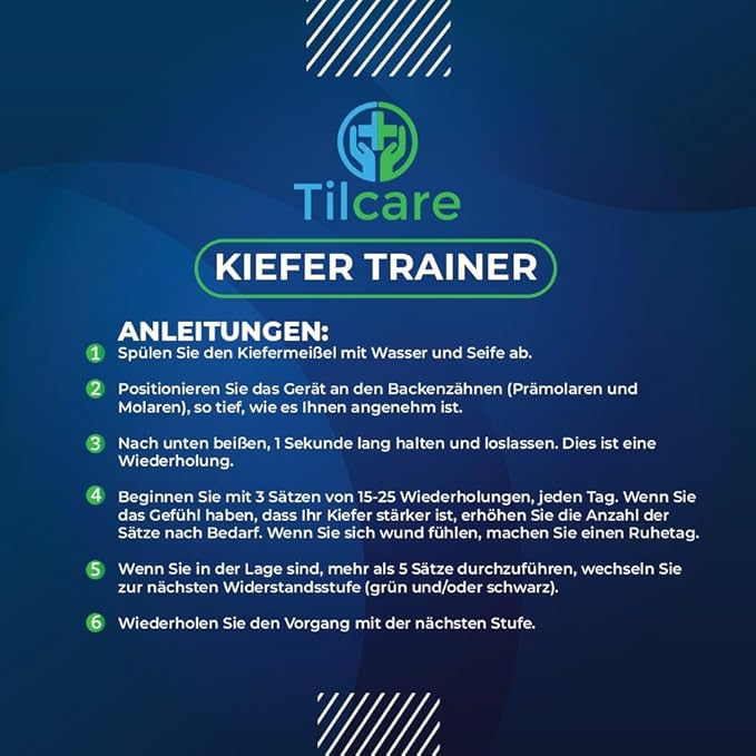 Jawline Exerciser by Tilcare - Jaw Exerciser for Men and Women that helps to workout your Jaw, Neck and tone your face with exercise - Face Slimmer that will chisel your Jawline - Intermediate 50lb