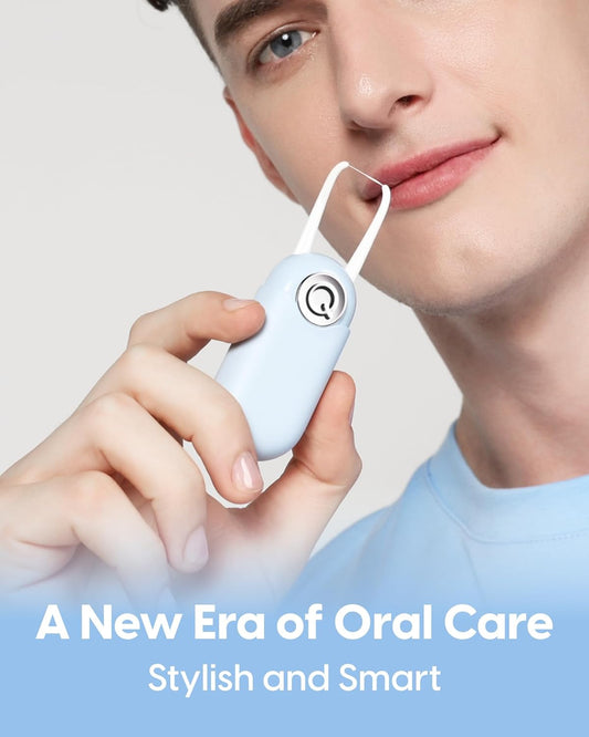 C1S Reusable Flosser Set, Auto-Restringing Flosser with Replaceable Floss Capsule, Multi-Hygiene, Portable Travel Floss, Recyclable Zero Waste, Unflavored(Wave Blue)