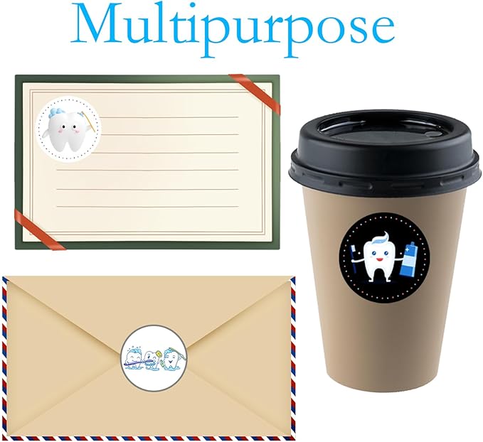 Oringaga 500 Tooth Party Decorations Teeth Roll Stickers Teeth Themed Birthday Baby Shower Gender Revealed Party Decorations Supplies Decor DIY Sticker Labels