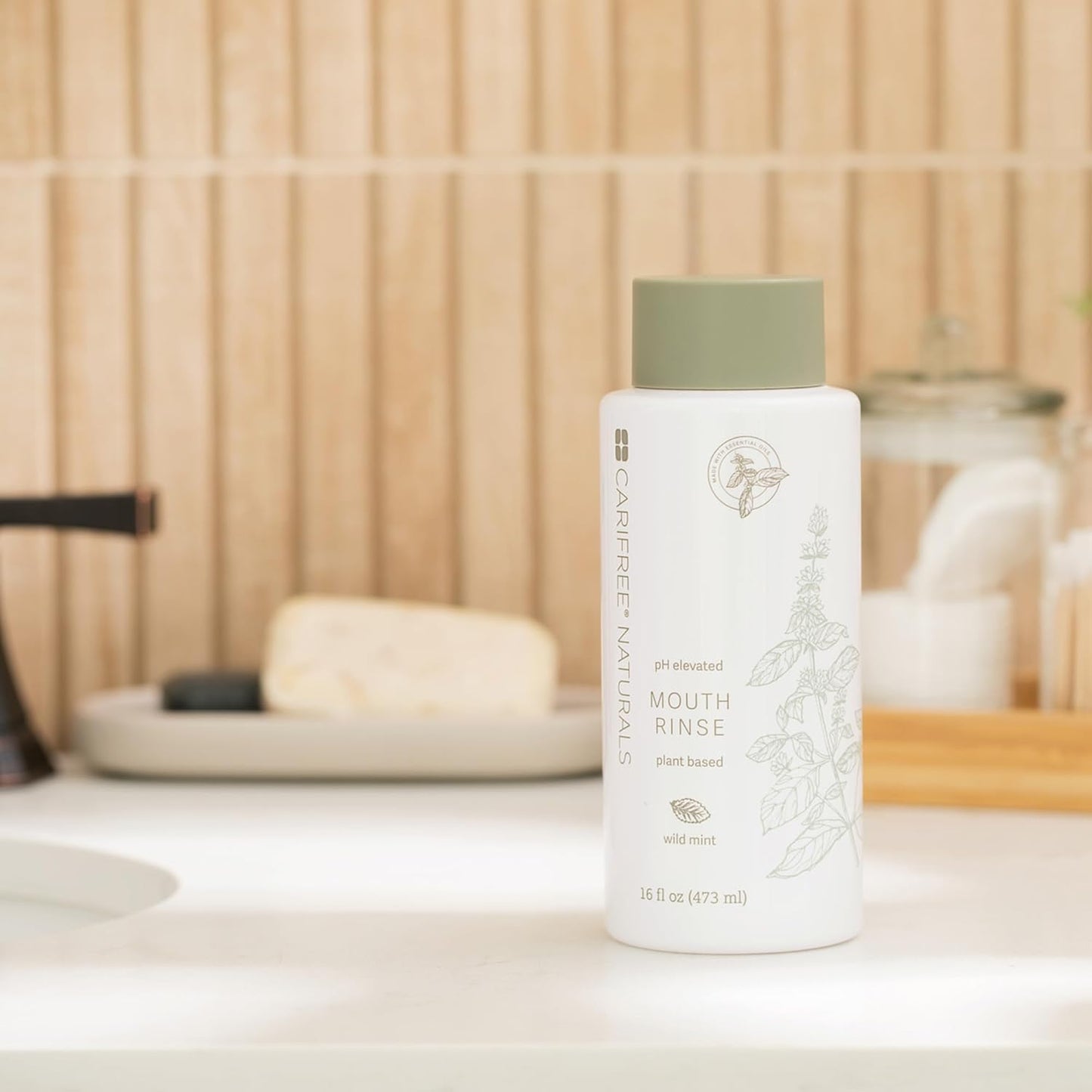 CariFree Naturals Mouth Rinse | pH Elevated, Fluoride-Free, with Magnolia Bark & Essential Oils, Organic Ingredients, Alcohol-Free, Dentist Recommended, Dentist Developed, Wild Mint Flavor, 16 fl oz