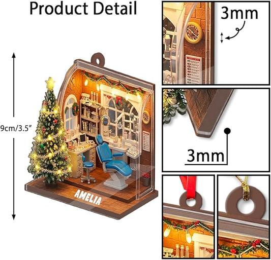 Custom Dentist Christmas Ornaments, Personalzied Christmas Dental Gifts, Custom Dentist Ornaments, Personalized Hanging Decor Dental Gifts 01