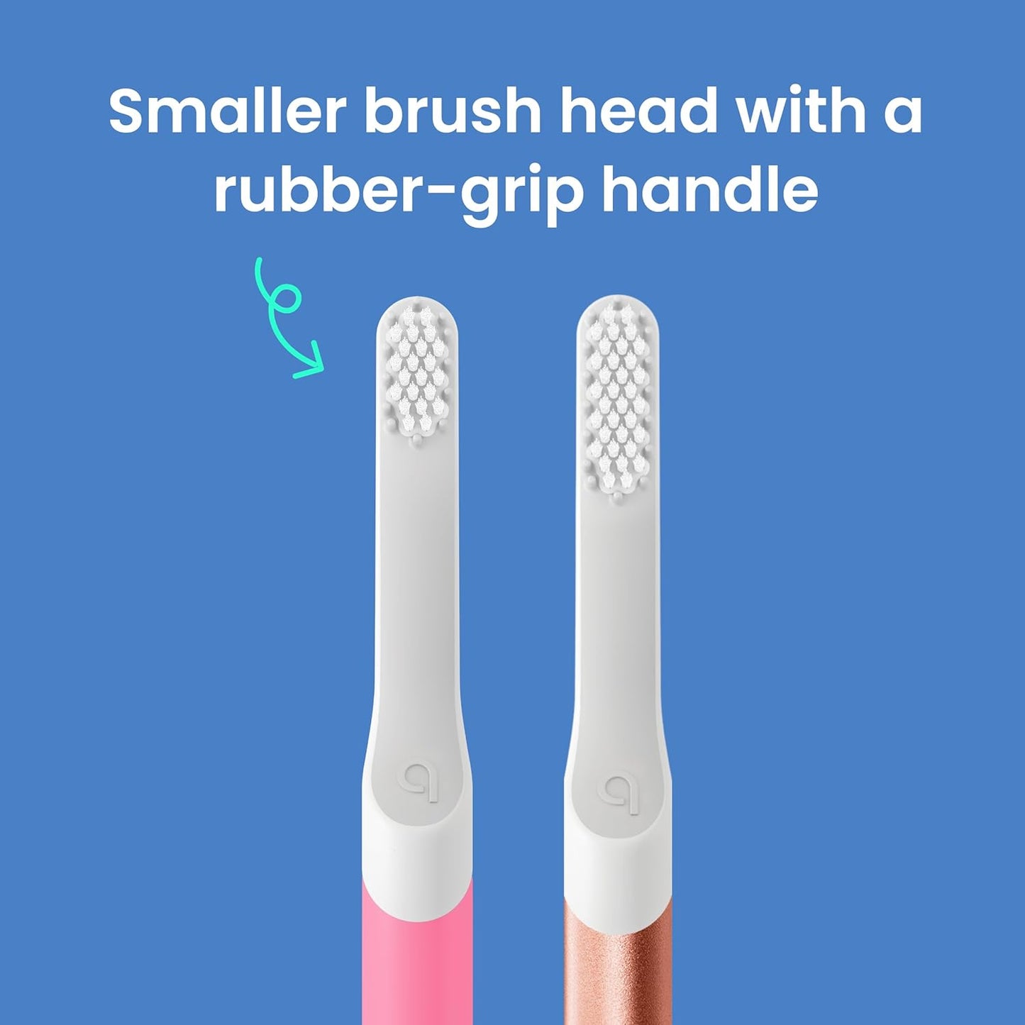 Quip Plastic Sonic Toothbrush for Kids Plus Extra Brush Head - GITD Pink (Glow in The Dark)