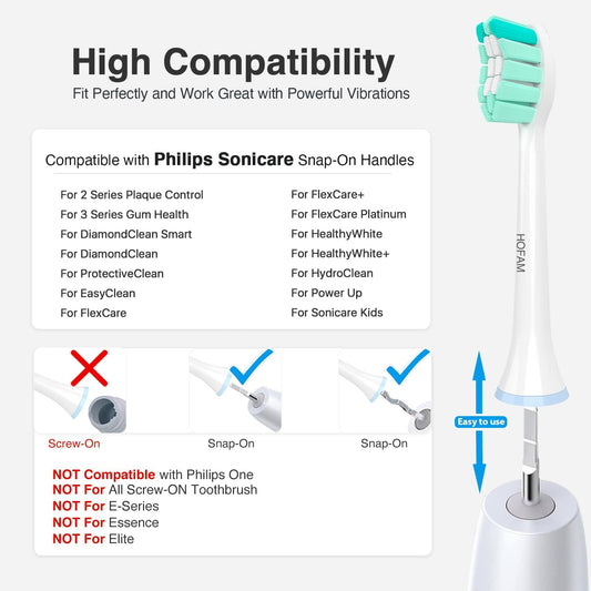 Replacement Toothbrush Heads for Philips Sonicare Replacement Heads,Electric Replacement Brush Head Compatible with Phillips Sonicare Electric Toothbrush C2,C1,4100,for Philips Sonic Care Brush,6 Pcs