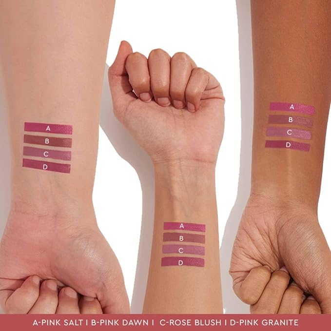 KIRO Four Play Non-Stop Airy Matte Liquid Lip Stack – Paramount Pink | 4 Nude Lipstick Shades | Long-Lasting, Transfer-Proof, Hydrating, Lightweight | Infused with Avocado & Apricot Oils | 6ml