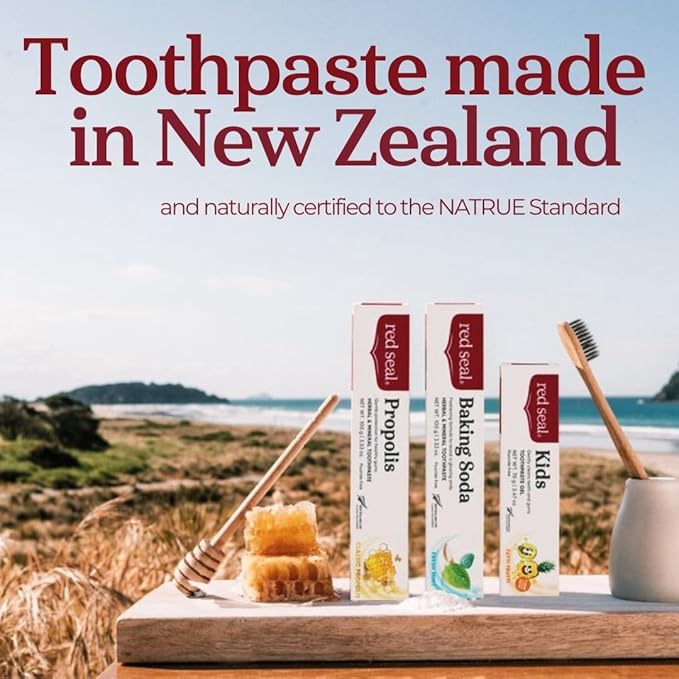 Red Seal Hydroxyapatite Baking Soda Toothpaste – Fluoride Free, NATRUE Certified Natural – Supports Enamel Mineralization and Brightens Teeth Naturally, SLS & Paraben Free, Vegan, Cruelty-Free