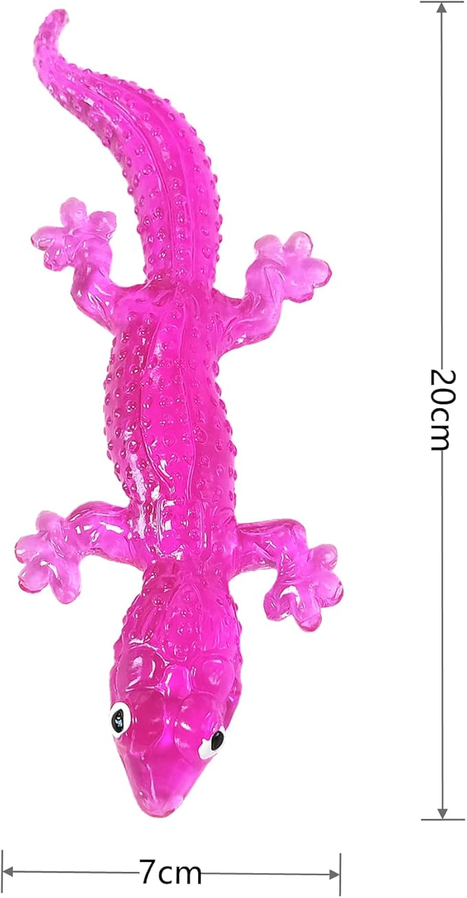 5Pack Super Stretch Sticky Lizard Mochi Squishy Toys,Soft Stress Relief Fidget Toys, Goodie Bag Stuffers,Classroom Prizes,Birthday Gifts,Party Favors (Transparency Series)