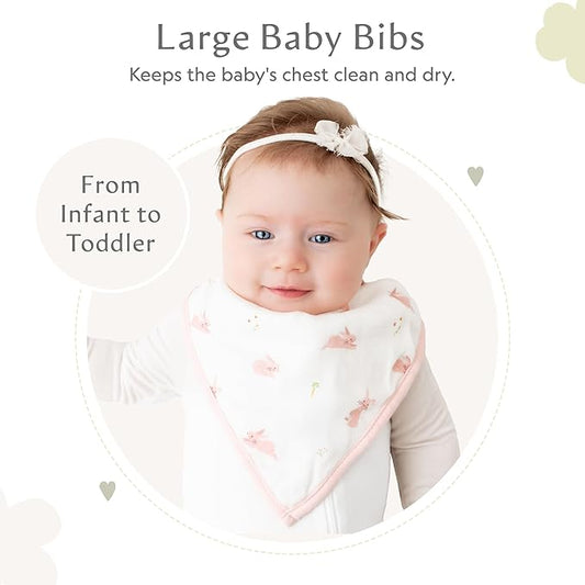 Bamboo Little Baby Bibs (Pack of 2) - Bibs with Adjustable Snaps- Absorbent Terry Backing