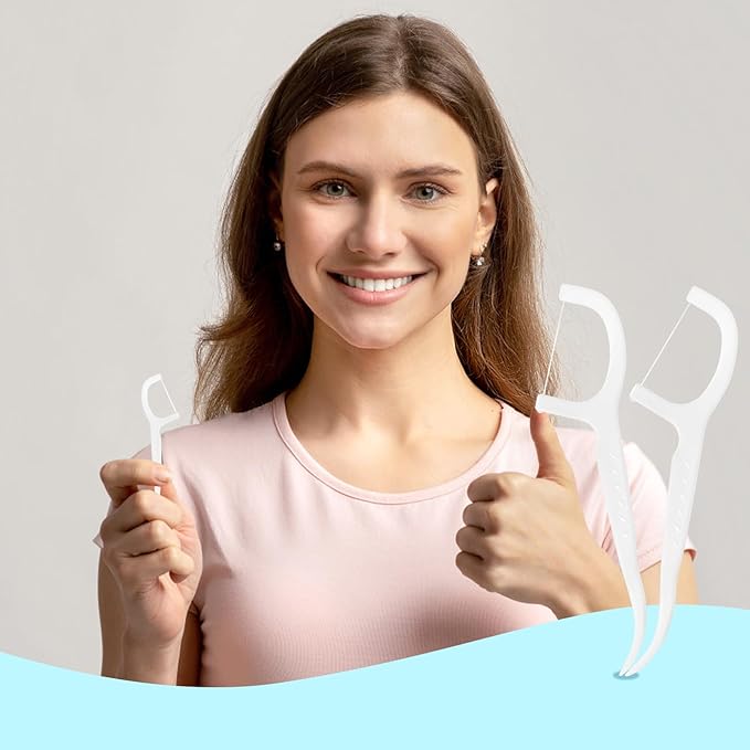 Eyxformula 500 Count Individually Wrapped Floss Picks, Disposable Mini Travel Size Dental Flossers, Bulk Individual Floss Sticks for Hotel Office Car Guest Bathroom On-The-Go Oral Care Teeth Clean