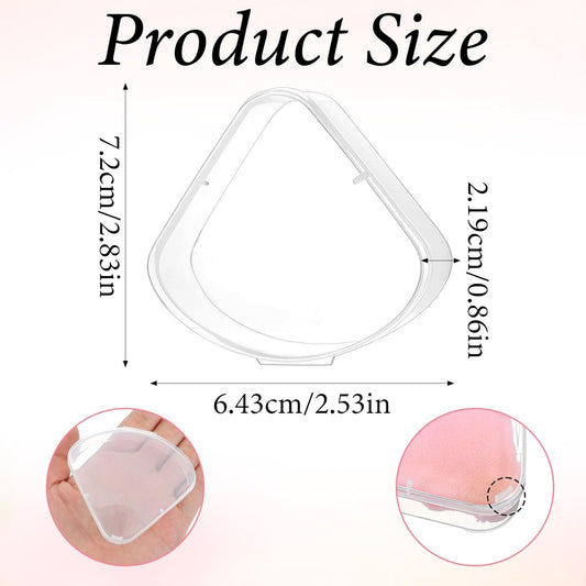 12 PCS Triangle Powder Puff Holder Cases Clear Makeup Sponge Protective Container Portable Cosmetic Puff Box Travel Beauty Blender Holder Clear Reusable Dust Proof Protective