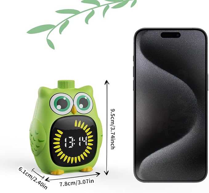 Owl Visual Timer for Kids 99 Min Visual Countdown Time for Classroom Home Kids Timer Visual with Sound or Silent Mode Time Management Tool for ADHD Autism Toddler Homework Potty Training