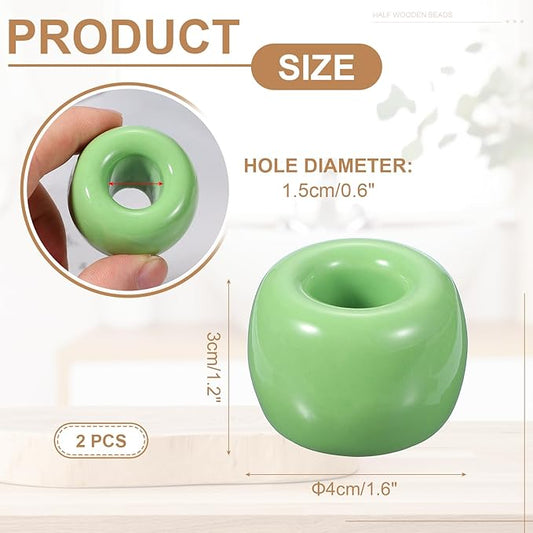 uxcell 2 Pcs Mini Ceramics Toothbrush Holder Stands, Sleek Mini Countertop Toothbrush Round Shape Ceramic Holder Stand for Bathroom Vanity Countertops, Green