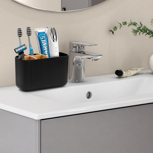 Black Toothbrush Holder - Bamboo Toothbrush Holders for Bathrooms Electric Toothbrush Holder Organizer Kids Toothbrush Holders for Bathrooms Countertop