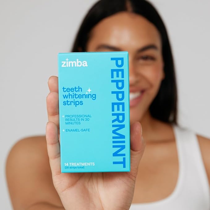 Zimba Teeth Whitening Strips 3-Pack Bundle (Mint, Peppermint, Coconut) | Vegan Whitening Strip Enamel Safe Teeth Whitening Hydrogen Peroxide Teeth Whitener for Coffee, Wine, Tobacco, and Other Stains