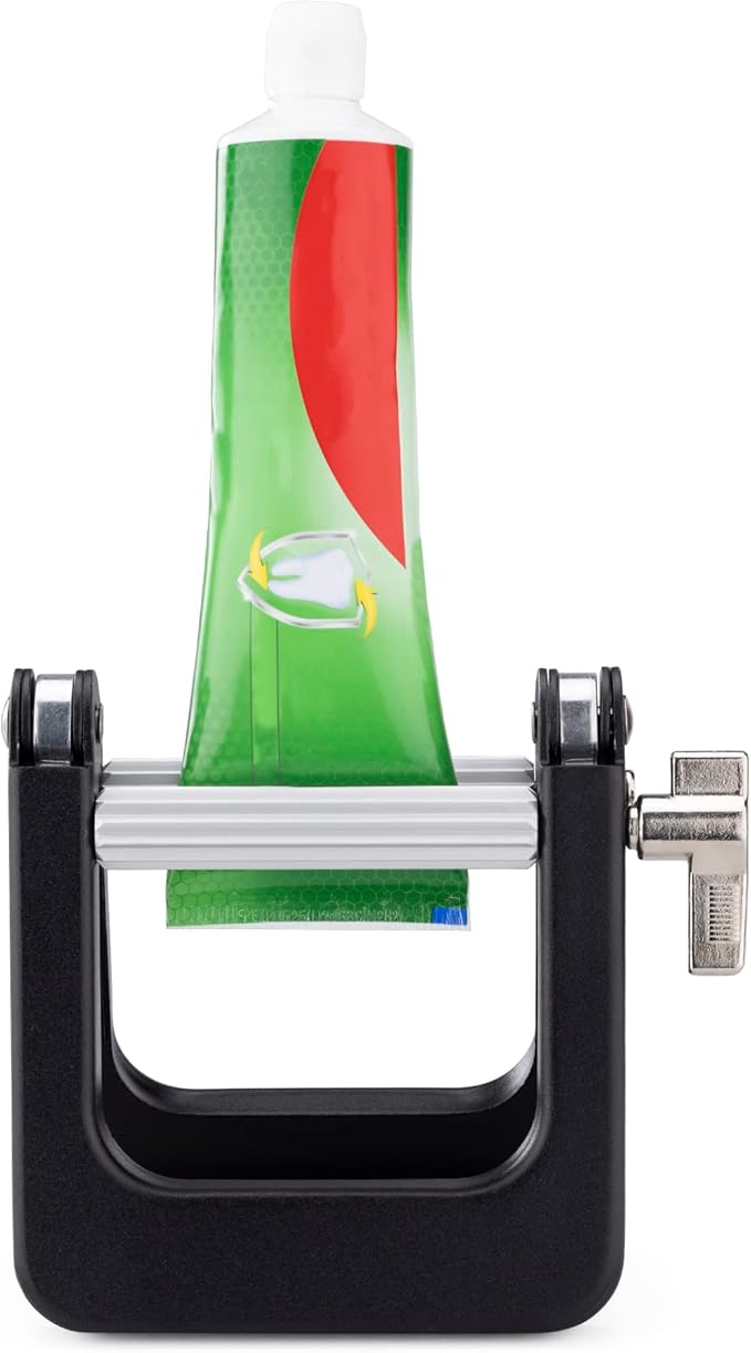 kwmobile Metal Toothpaste Tube Squeezer - Large Wringer Roller Dispenser for Hair Colour Dye, Paint Tubes, Hand Cream, Cosmetics, Oil Paints - Black