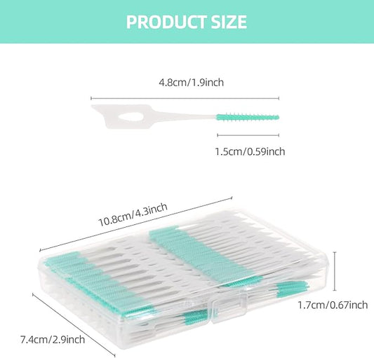 350Pcs Dental Floss Picks Soft Silicone Disposable interdental Brushes, Dental Picks Toothpick Brush for Cleaning Teeth Health