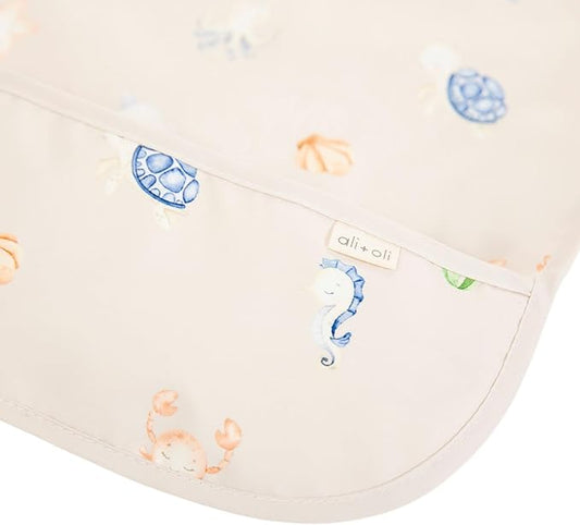 Ali+Oli Smock Bibs for Babies, BPA-Free Oeko-Tex Certified, Waterproof Baby Smock, Machine Washable, Toddlers Ages 6m+