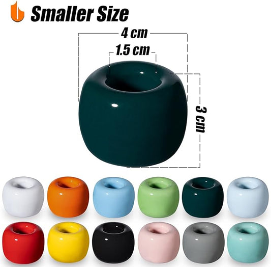 Urbanstrive Sleek Mini Ceramics Toothbrush Holder Stand for Bathroom Vanity Countertops (Dark Green 1-Pack)