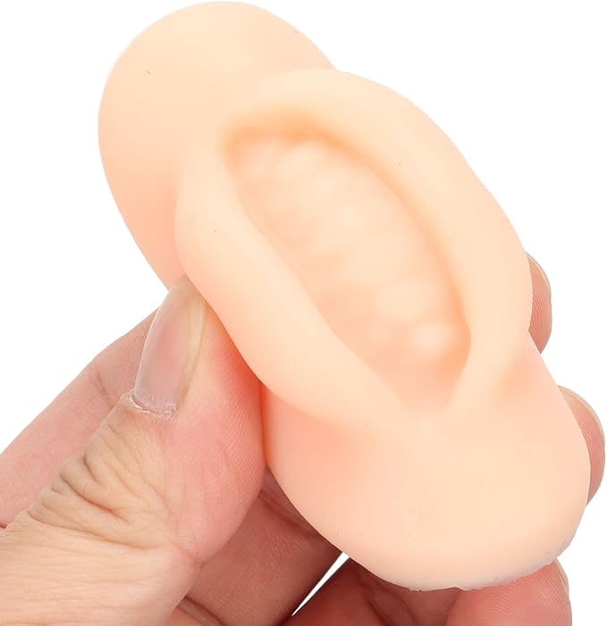 Diydeg 10pcs Practice Lips, Silicone Model Soft and Elastic Silicone Lips Fake Lips with Teeth Shape, Compact Size for Permanent Makeup Training (Light)